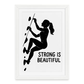 Strong is Beautiful – Esthétique dans le bloc - Affiche encadrée (27 × 37 cm) - blanc - Devant