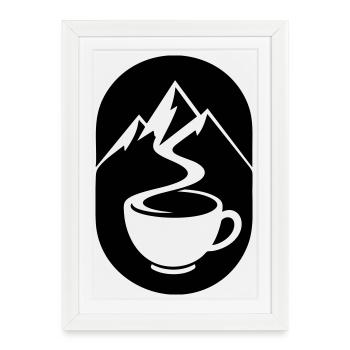 Motif de randonnée en plein air dans les Montagnes du Café - Affiche encadrée (27 × 37 cm) - blanc - Devant