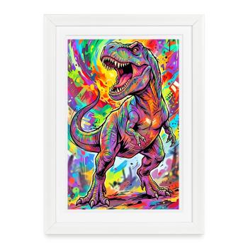 dinosaure - Affiche encadrée (27 × 37 cm) - blanc - Devant