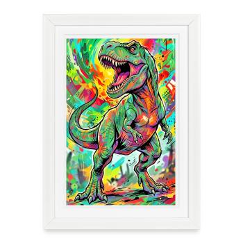 dinosaure - Affiche encadrée (27 × 37 cm) - blanc - Devant
