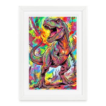 dinosaure - Affiche encadrée (27 × 37 cm) - blanc - Devant