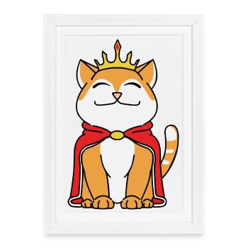 Cat Prince - Framed poster (27 × 37 cm) - white - Front