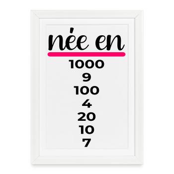 Chiffres Français 1997 Anniversaire - Affiche encadrée (27 × 37 cm) - blanc - Devant