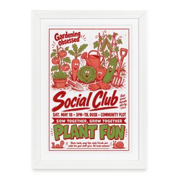 Urban Gardening Gardening Obsessed Social Club - Framed poster (27 × 37 cm) - white - Front