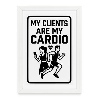 Client Cardio Fitness Coach - Framed poster (27 × 37 cm) - white - Front