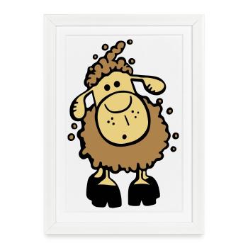 Mignon Mouton - Affiche encadrée (27 × 37 cm) - blanc - Devant