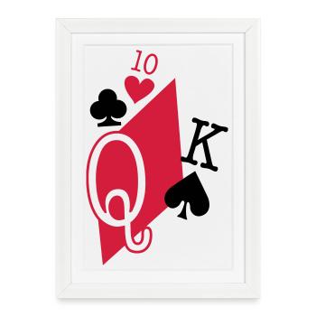 cartes à jouer - Affiche encadrée (27 × 37 cm) - blanc - Devant