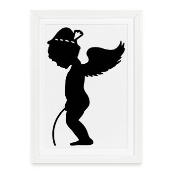 Pause sur le - d’ange - Affiche encadrée (27 × 37 cm) - blanc - Devant