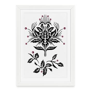 Pan, Cernunnos celtiques, Homme vert, Art païen. - Affiche encadrée (27 × 37 cm) - blanc - Devant