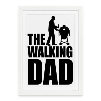 The walking dad Kamado BBQ cadeau de la fête des pères - Affiche encadrée (27 × 37 cm) - blanc - Devant