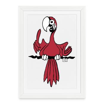 Illustration de perroquet vibrant pour les vêtements - Affiche encadrée (27 × 37 cm) - blanc - Devant