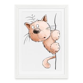 Red Cat I Cat Friends Gift - Framed poster (27 × 37 cm) - white - Front