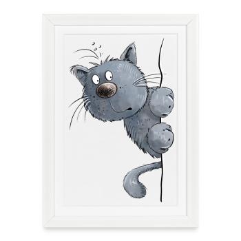 Blue Cat I Cat Friends Gift - Framed poster (27 × 37 cm) - white - Front