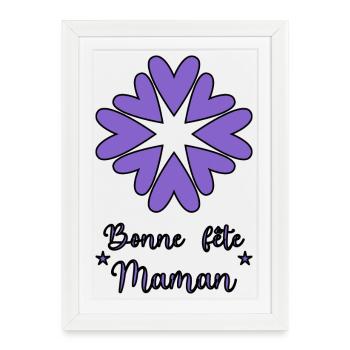MAMAN. FÊTE DES MÈRES. BONNE FÊTE MAMAN. COEUR - Affiche encadrée (27 × 37 cm) - blanc - Devant