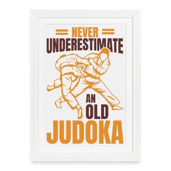Judo Grandpa - Framed poster (27 × 37 cm) - white - Front