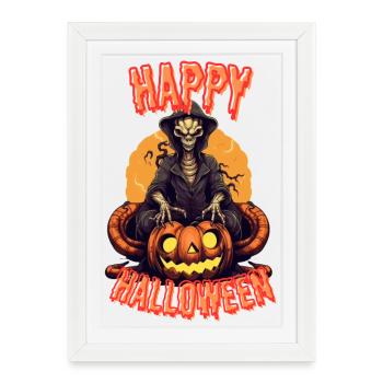 Joyeux halloween - Affiche encadrée (27 × 37 cm) - blanc - Devant