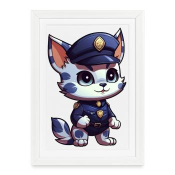 Kitten Police - Framed poster (27 × 37 cm) - white - Front