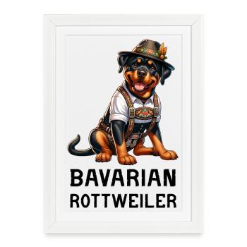 Rottweiler Bayern Design - Affiche encadrée (27 × 37 cm) - blanc - Devant