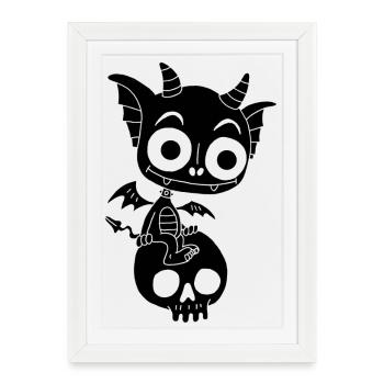 Little Black Demon Rests - Framed poster (27 × 37 cm) - white - Front