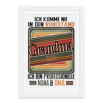 Grand-mère – Maman et grand-mère professionnelles - Affiche encadrée (27 × 37 cm) - blanc - Devant