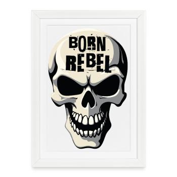 Tête de mort par Helfspawn - Affiche encadrée (27 × 37 cm) - blanc - Devant