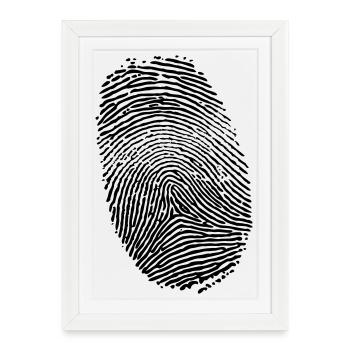 Empreinte digitale - Affiche encadrée (27 × 37 cm) - blanc - Devant