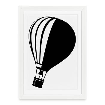 Silhouette classique de montgolfière - Affiche encadrée (27 × 37 cm) - blanc - Devant