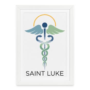 Saint Luc : Assistance médicale - Affiche encadrée (27 × 37 cm) - blanc - Devant
