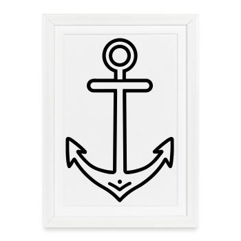 ancre - Affiche encadrée (27 × 37 cm) - blanc - Devant
