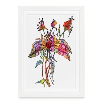 Fleur - Affiche encadrée (27 × 37 cm) - blanc - Devant