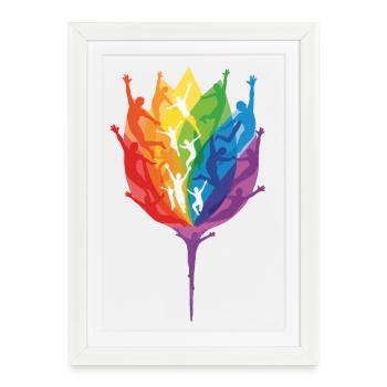 Rainbow Society in Motion - Framed poster (27 × 37 cm) - white - Front