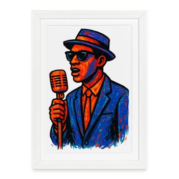 Jazz - Saxophone - Musique - Affiche encadrée (27 × 37 cm) - blanc - Devant
