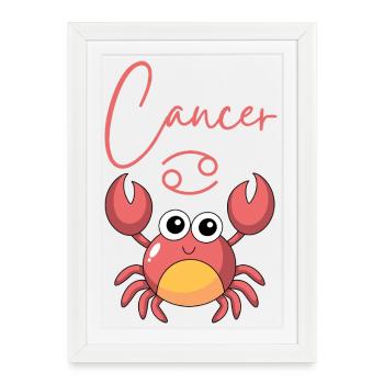 Signe Astrologique Cancer Horoscope Cancer - Affiche encadrée (27 × 37 cm) - blanc - Devant