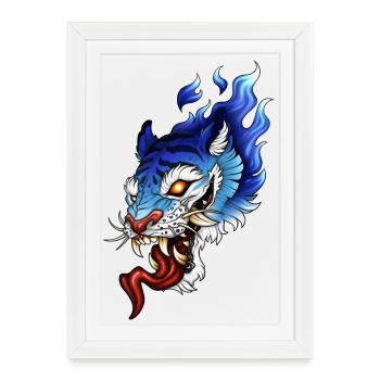 OniTiger - Framed poster (27 × 37 cm) - white - Front