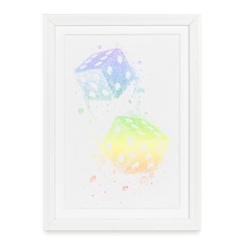 Cube - Framed poster (27 × 37 cm) - white - Front