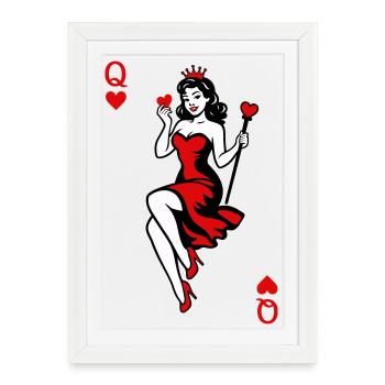 Heart Queen in Red - Framed poster (27 × 37 cm) - white - Front