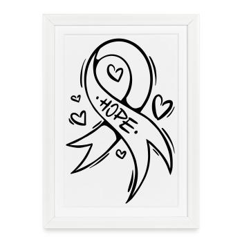Hope Cancer Loop Heart - Framed poster (27 × 37 cm) - white - Front