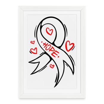 Hope Heart Cancer Loop - Framed poster (27 × 37 cm) - white - Front