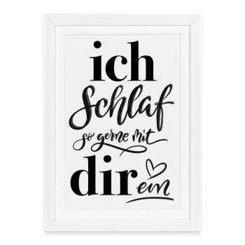 L’amour. J’adore m’endormir avec toi. - Affiche encadrée (27 × 37 cm) - blanc - Devant
