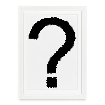 point d'interrogation - Affiche encadrée (27 × 37 cm) - blanc - Devant