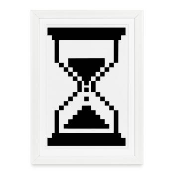 Pixel Hourglass Loading Icon - Framed poster (27 × 37 cm) - white - Front