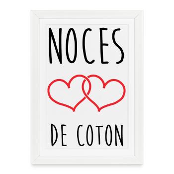 Noces de Coton 1 an de mariage - Affiche encadrée (27 × 37 cm) - blanc - Devant