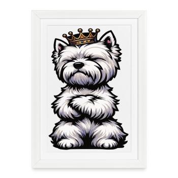Westie Highland terrier Westie West Highland - Affiche encadrée (27 × 37 cm) - blanc - Devant