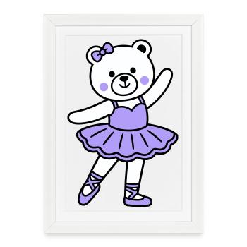 Ballet de l’ours - Affiche encadrée (27 × 37 cm) - blanc - Devant