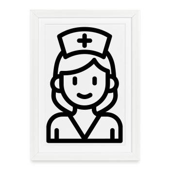 infirmière - Affiche encadrée (27 × 37 cm) - blanc - Devant