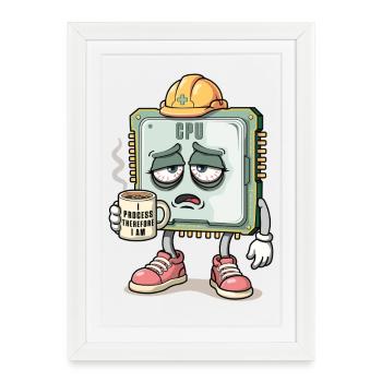 CPU Character - Framed poster (27 × 37 cm) - white - Front