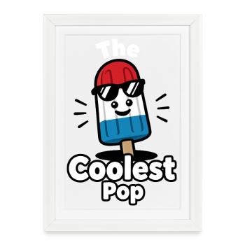 Funny grandpa, the coolest dad - Framed poster (27 × 37 cm) - white - Front