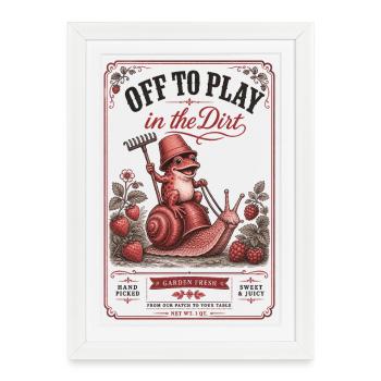 Urban Gardening Off To Play In The Dirt - Framed poster (27 × 37 cm) - white - Front