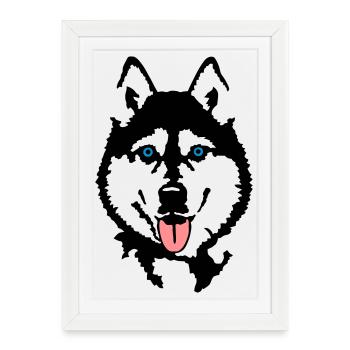 Husky - Framed poster (27 × 37 cm) - white - Front