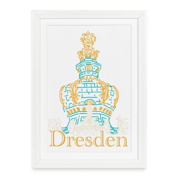 Dresde Dessin Zwinger, Dessin à la main - Affiche encadrée (27 × 37 cm) - blanc - Devant